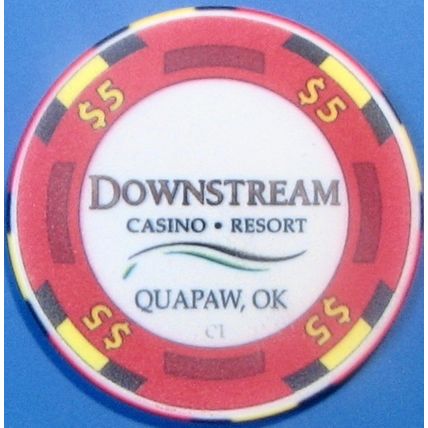 Downstream. $5 Casino Chip. Quapaw, OK. X03.