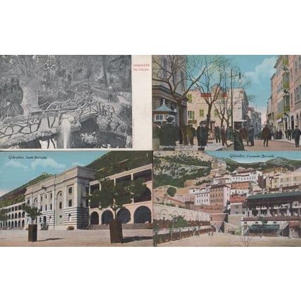Gibraltar South Casemates Barracks Cascade Waterport Street 4x Postcard s