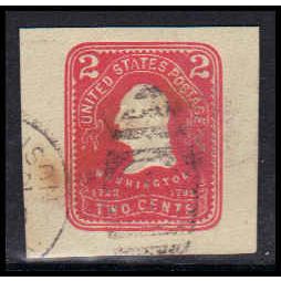 Used U385 2c George Washington Very Fine Cut Square Z2822