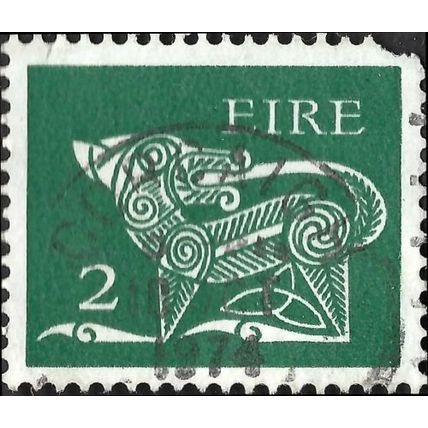 EIRE, Stylised Dog, 7th Century Brooch, green 1971, 2p