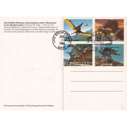 United States 1989 Dinosaurs Maximum cards set of 6 Lake Buena Vista cancel VGC