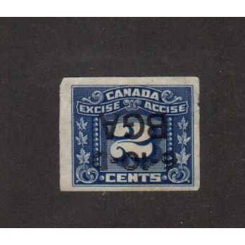 FX98 - #BGA (I), Feb 1936 (Tobacco Overprint) - Canada Excise Tax Revenue Stamp