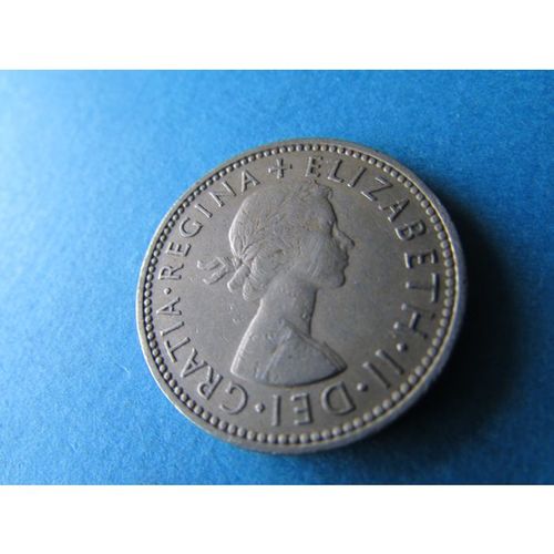 1956 QUEEN ELIZABETH II ENGLISH SHIELD ONE SHILLING - COIN - 4 FREE POST. P