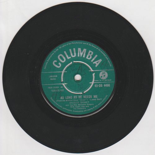 AS Long as He Needs Me 1960 Shirley Bassey on Columbia label