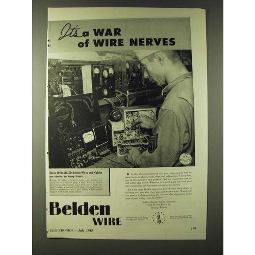 1943 Belden Wires and Cables Ad - It's a war of wire nerves