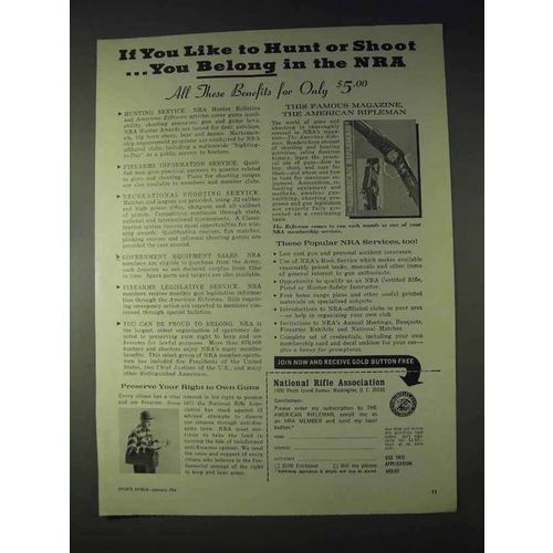 1966 National Rifle Association NRA Ad - You Belong