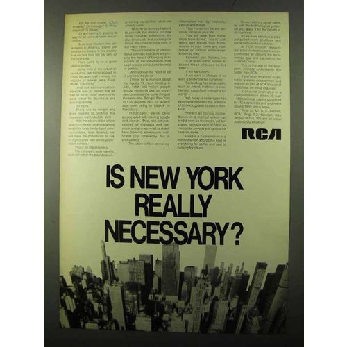 1971 RCA Company Ad - Is New York Really Necessary?