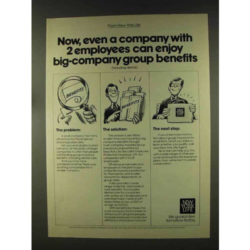 1977 New York Life Insurance Ad - Group Benefits