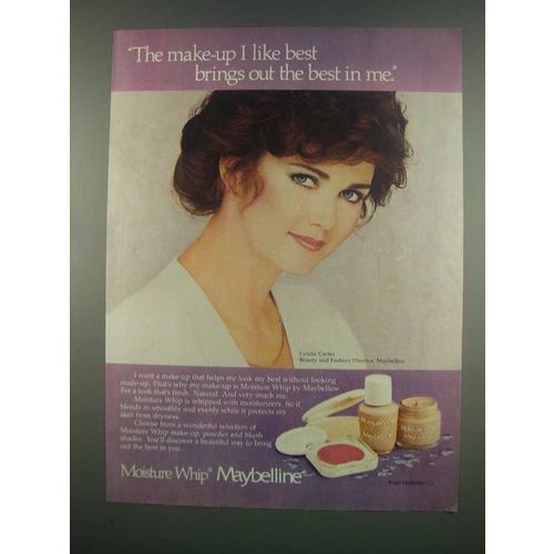 1984 Maybelline Moisture Whip Makeup Ad - Lynda Carter