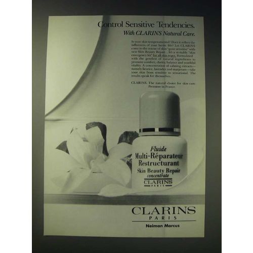 1989 Clarins Skin Beauty Repair Ad - Control sensitive tendencies