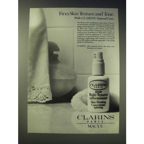 1989 Clarins Serum Multi-Tenseur/Skin Firming Concentrate Ad - Firm skin