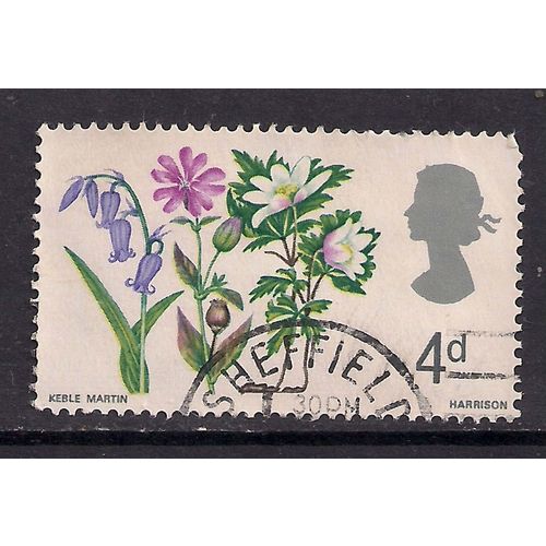 GB 1967 QE2 4d Wild Flowers Used stamp SG 720. ( E905 )