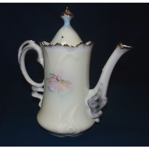 Lefton To A Wild Rose coffee pot NE2564 2564 pink white flowers vintage great