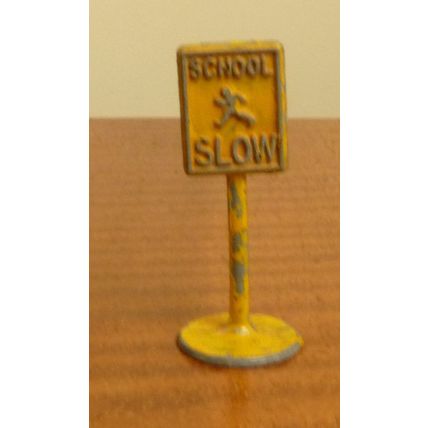 Vintage Metal Road Sign - School Slow