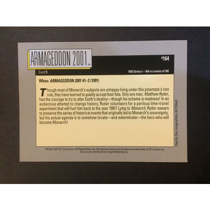 DC Cosmic Cards trading card #164-Armageddon 2001, exc. condition!