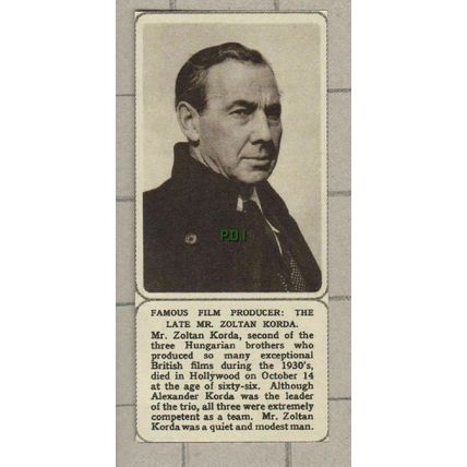 (5341) Mr Zoltan Korda Hungarian Film Producer - SMALL 1961 Clip