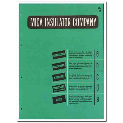 Mica Insulator Company 1946 vintage industrial catalog Lamicoid Mico