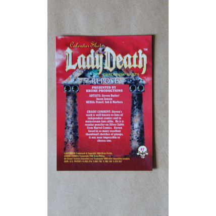 Lady Death All-Chromium Base trading Card # 57 (C) 1994 Chaos Krome comics