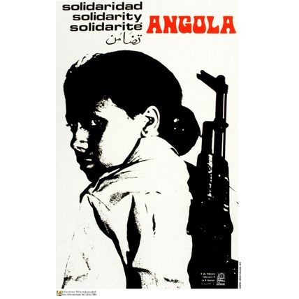 Political POSTER.Set of 5.Solidarity Angola.Africa.Propaganda art decor