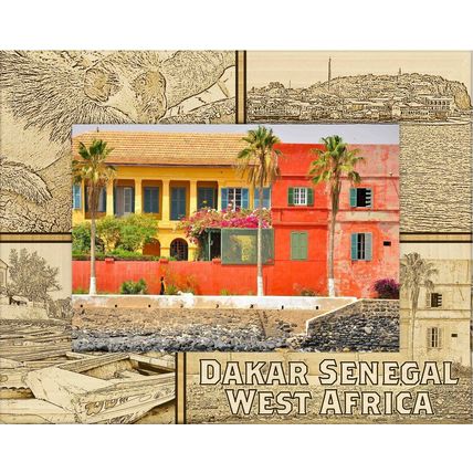 Dakar Senegal West Africa Laser Engraved Wood Picture Frame (5 x 7)