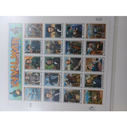 1994 Civil War 32 cent Stamp Block of 20 Stamps (book 1 #35)