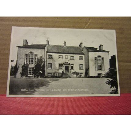 GRETNA HALL was HOTEL used vintage postcard RP by Valentine c.1937 =