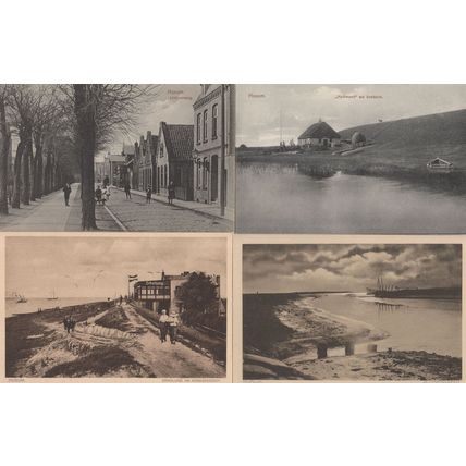 Husum Erichsenweg Erholung Seedeich River Storms 4x German Postcard s