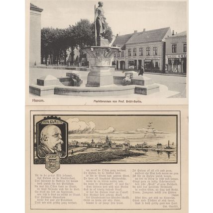 Husum Nordfriesland Altes Staedtebild Eman Gurlitt 2x German Postcard