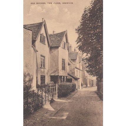 Old Houses in The Close Norwich Antique Postcard