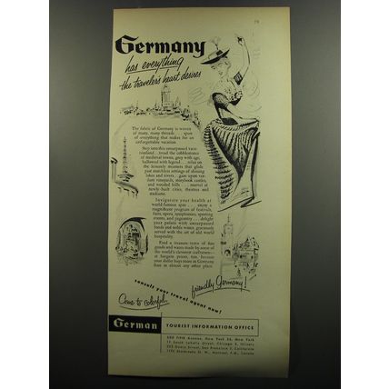 1953 German Tourist Information Office Ad - Germany has everything