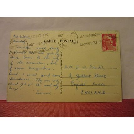 mont-dore, L'AUVERGNE France.. used vintage postcard 1951 pm (A) =