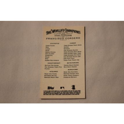 Francisco Cordero 2006 Topps Allen & Ginter's MINI NO. 177