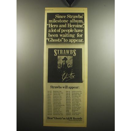 1975 Strawbs Ghosts Album Advertisement - Since Strawbs' milestone album