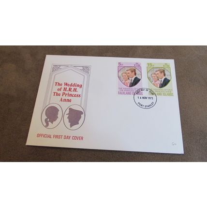 1973 Falkland Islands FDC Cover- Princess Anne Royal wedding