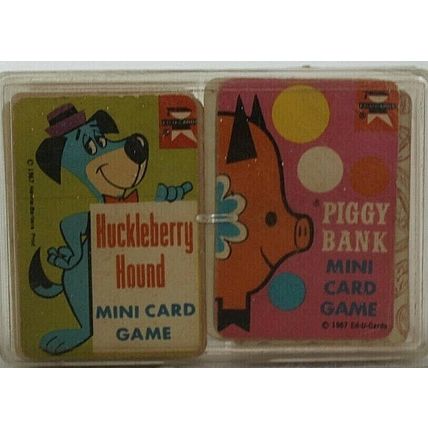 Vintage - Huckleberry Hound & Piggy Bank Educational Mini Card Games