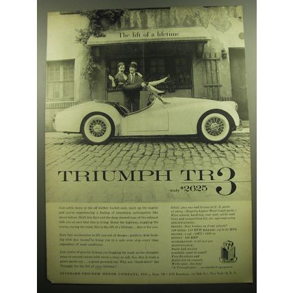 1957 Triumph TR-3 Car Ad - The lift of a lifetime