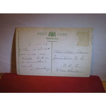 CANNON ROCK, BERMUDA, WEST INDIES, used antique postcard. dated 1913 #