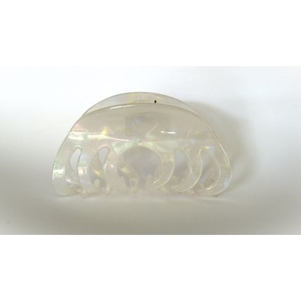 Pearly white iridescent hair claw clip for medium fine hair