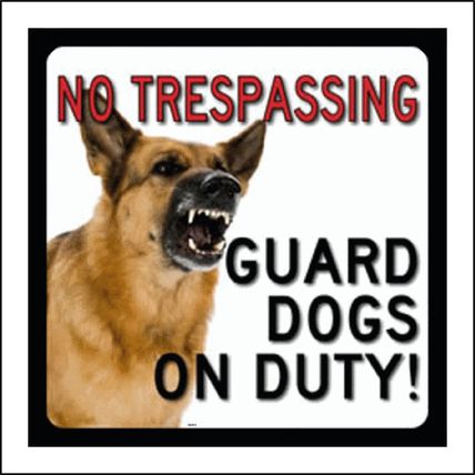 Waring Marine Signs Electric Car Construction Fire Private Guard Dog GSQ065