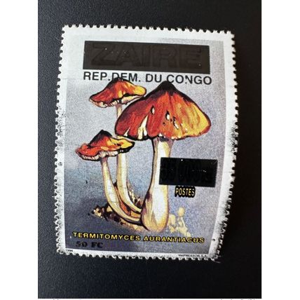 Congo Kinshasa 2000 Mi. 1529 surchargé Zaire Termitomyces Aurantiacus Champignon