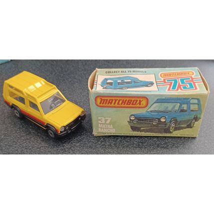1982 " MATCHBOX 75,S. MATRA RANCHO YELLOW " ORIGINAL BOXED " UK FREEPOST