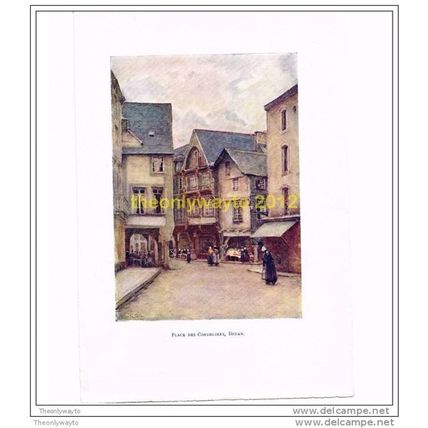 PLACE DES CORDELIER, DINAN, FROM PICTURESQUE BRITTANY, 1906 (FRANCE)