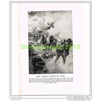 GERMAN RIVER (MARNE) OF FATE, FRANCE, PHOTO BOOK ILLUSTRATION c1914