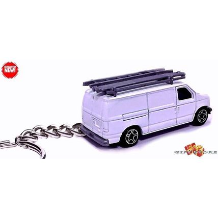 HTF KEYCHAIN WHITE FORD ECONOLINE VAN HANDYMAN REPAIR E-SERIES NICE GIFT