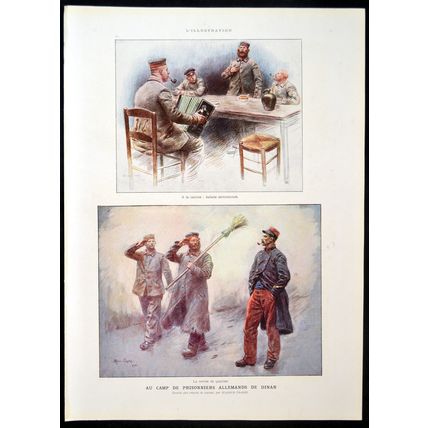 AT DINAN CAMP FOR GERMAN PRISONERS 1915 Maurice Orange FRANCE WORLD WAR I