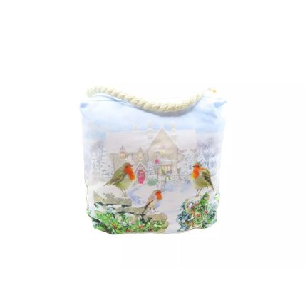 Christmas Robins Doorstop Winter Scene 17 CM Gift Home Decor Festive Holidays