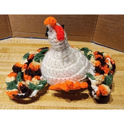 Handmade Crochet Muti Colored Turkey? Thanksgiving Decoration