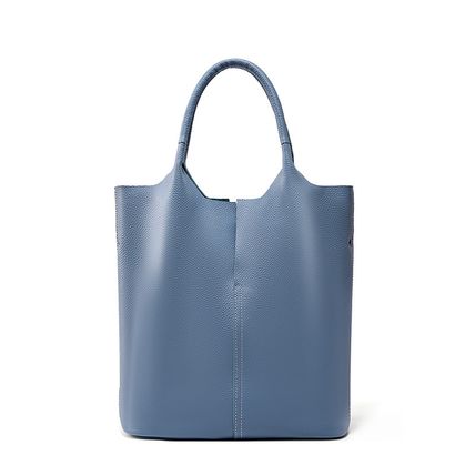 Ladies' Large Capacity Genuine Soft Leather Tote Bag Blue