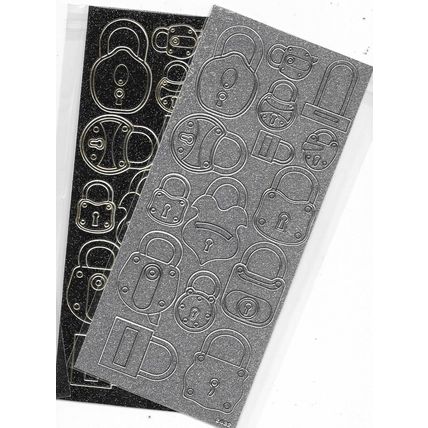 Glitter Peel Off Sticker Sheet. Padlocks. Choice Of Colour. Cardmaking Crafts
