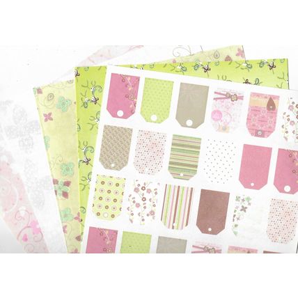 8"x8" Printed Card. 10 Sheets. Assorted Designs. Cardmaking Scrapbooking Craft